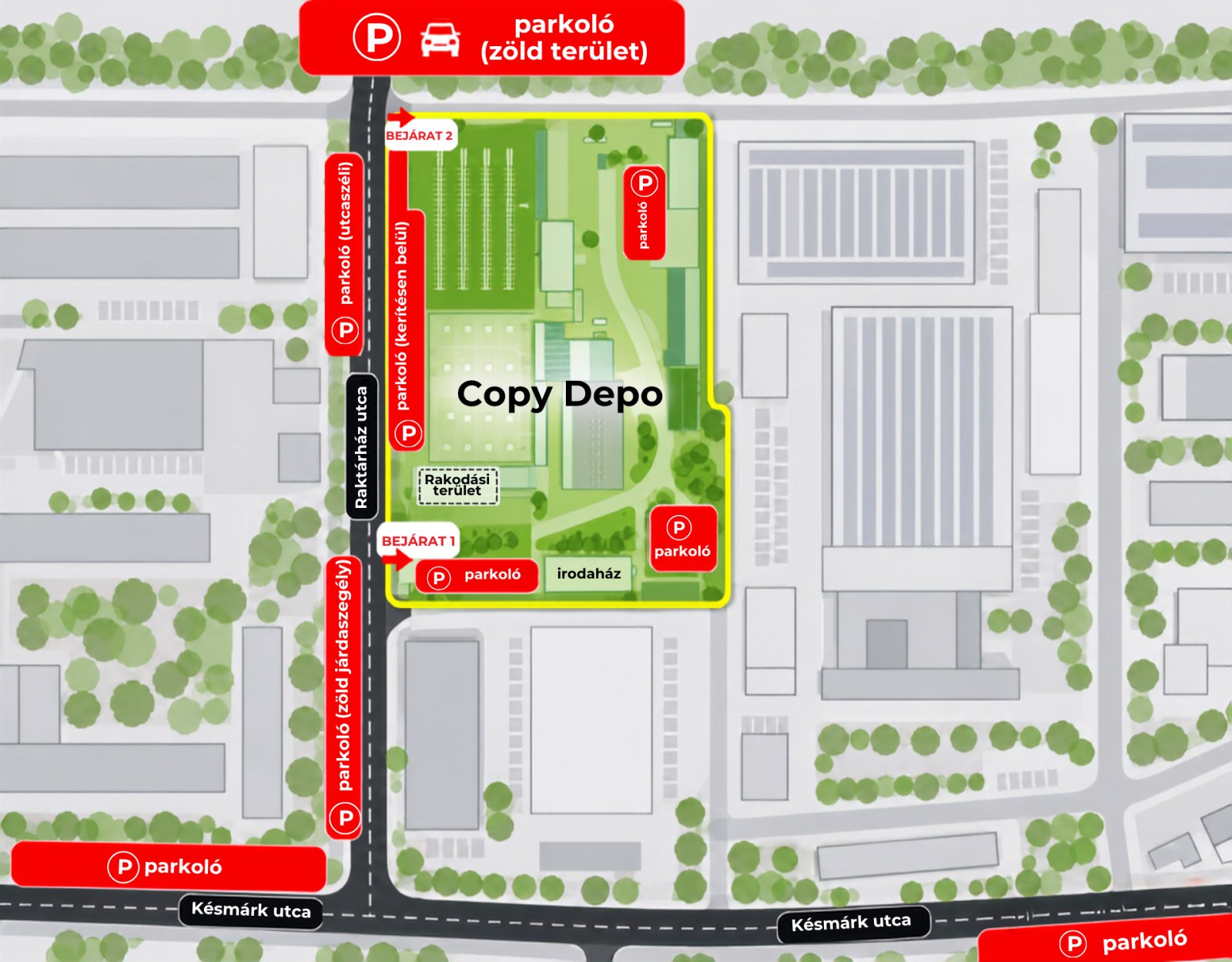 Copy Depo parkolási térkép