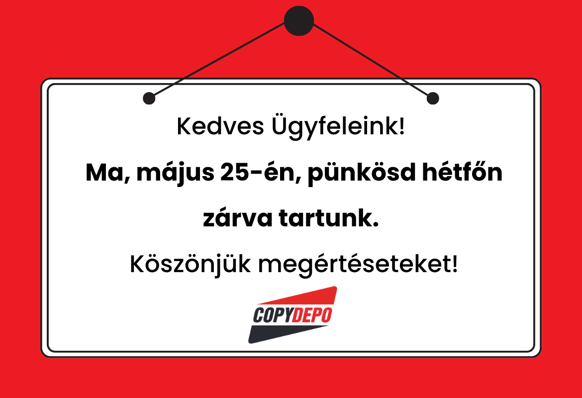 Pünkösd zárva vagyunk