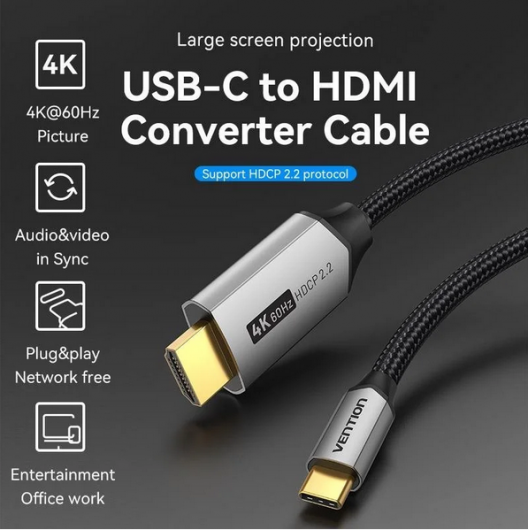 Câble USB-C vers HDMI Vention CRBBF 1 m