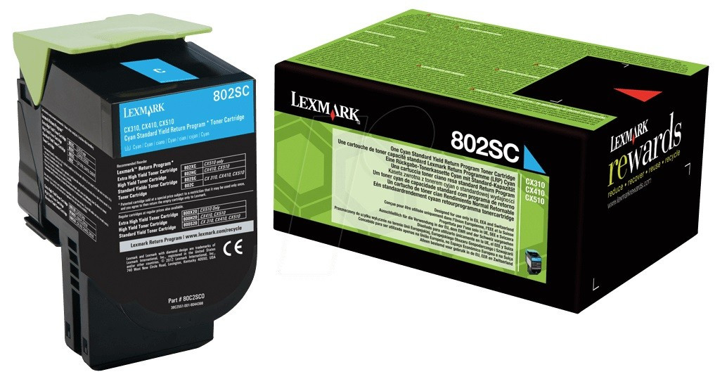 Lexmark CX310/410/510 Standard Return Toner Cyan 2K (Eredeti)80C2SC0