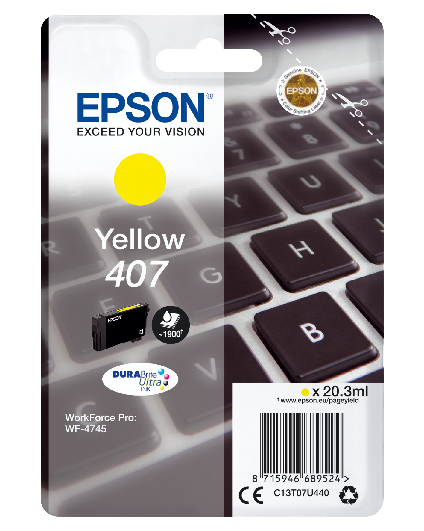 Epson T07U4 Patron Yellow 20,3ml /o/