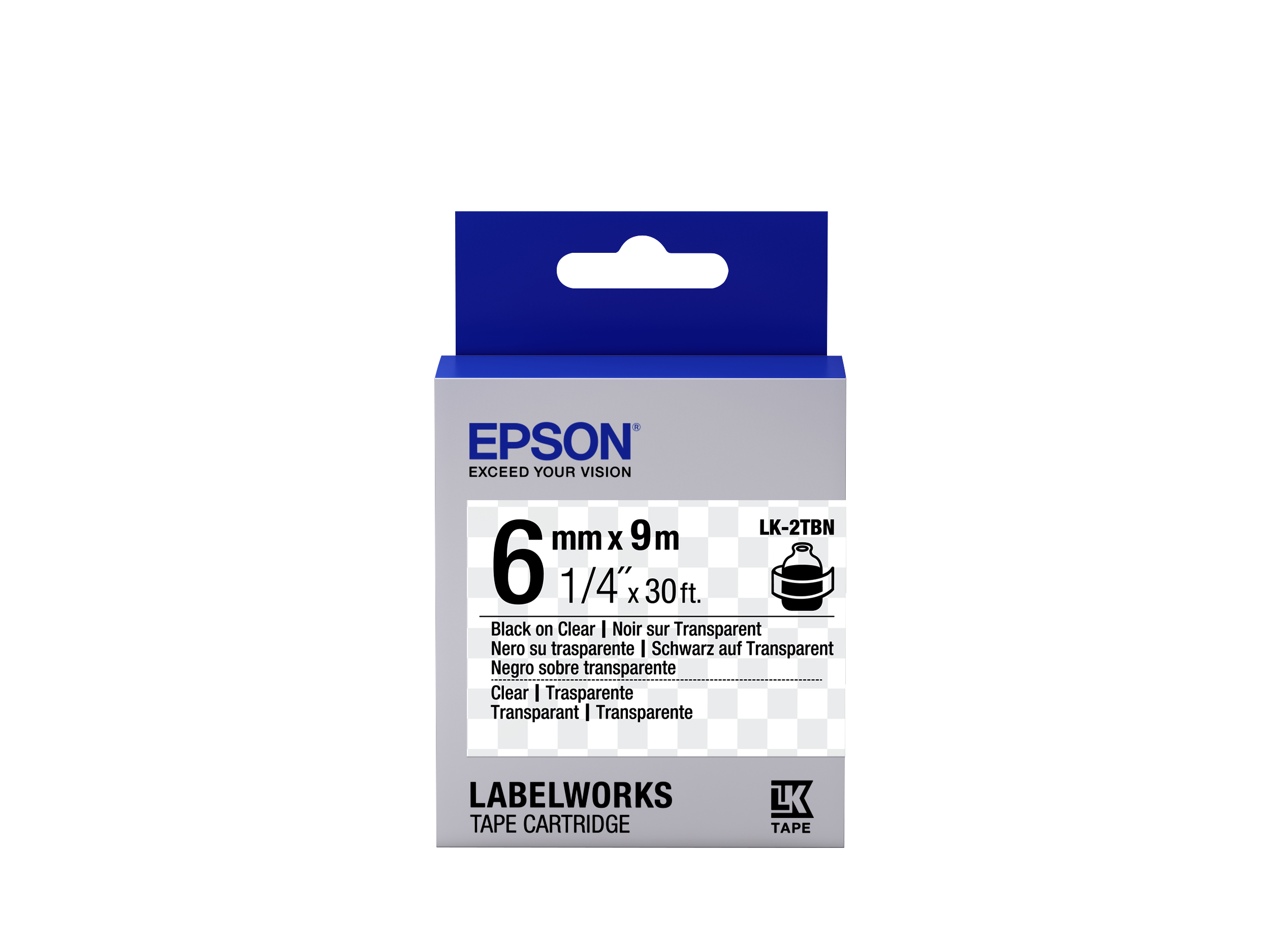 Epson LK-2TBN Black/Transparent 6mm szalag(9m)