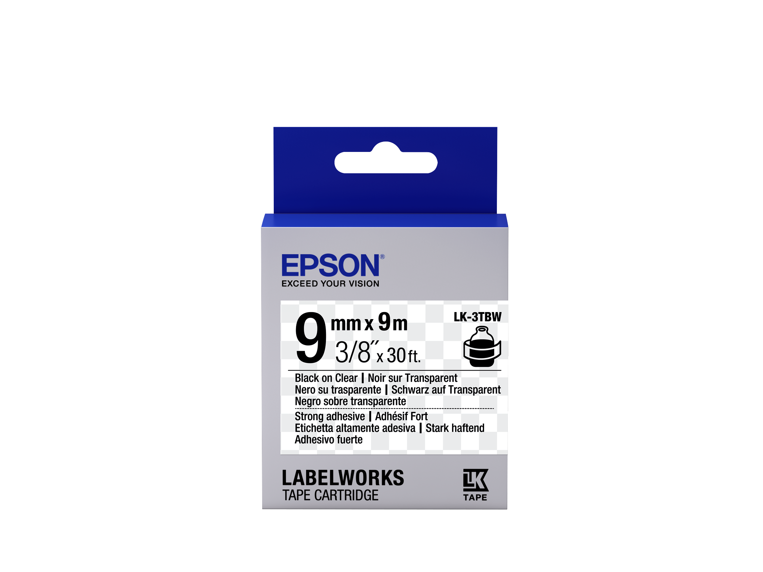 Epson LK-3TBW Black/Clear 9mm szalag (9m)