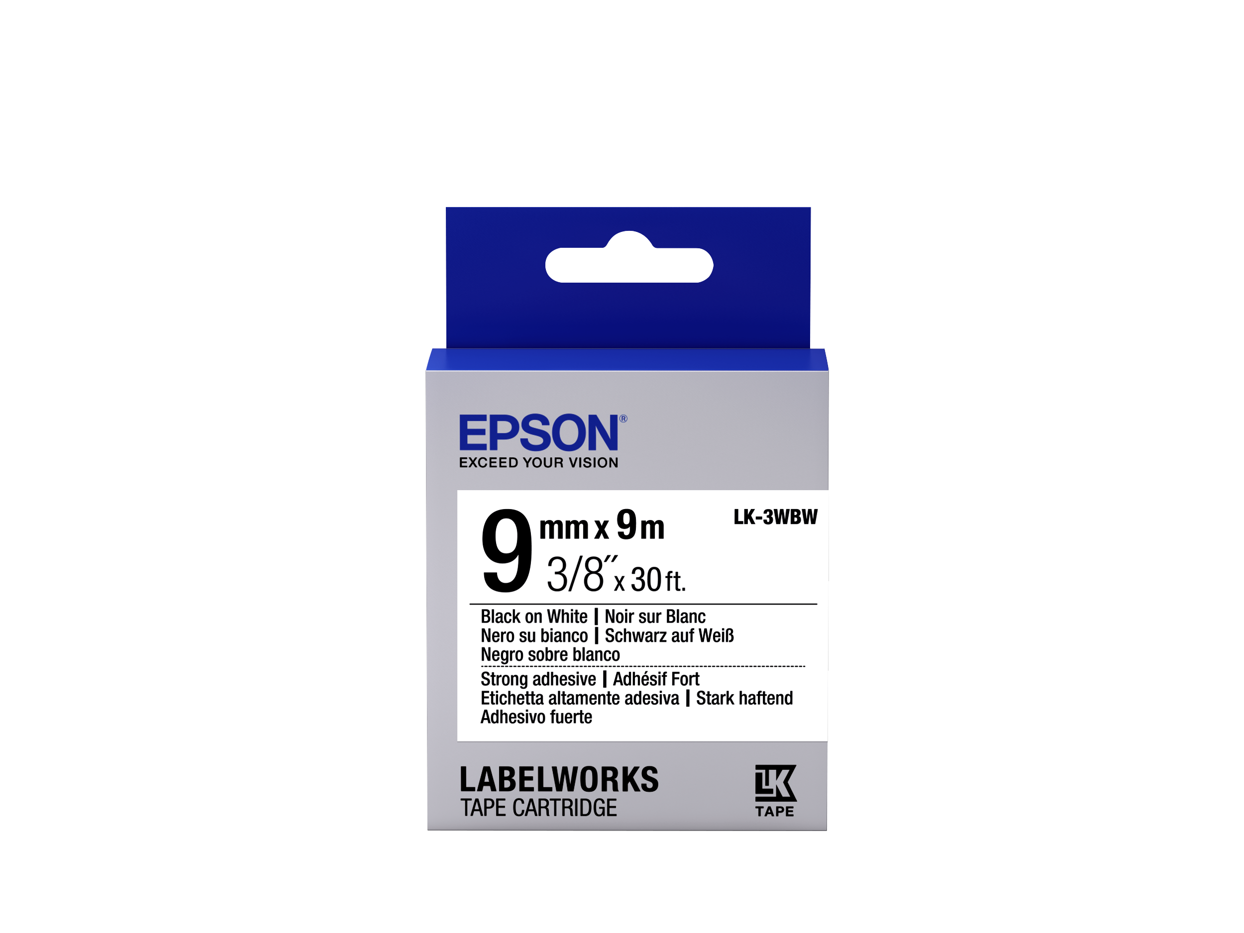Epson LK-3WBW Black/White 9mm szalag (9m)