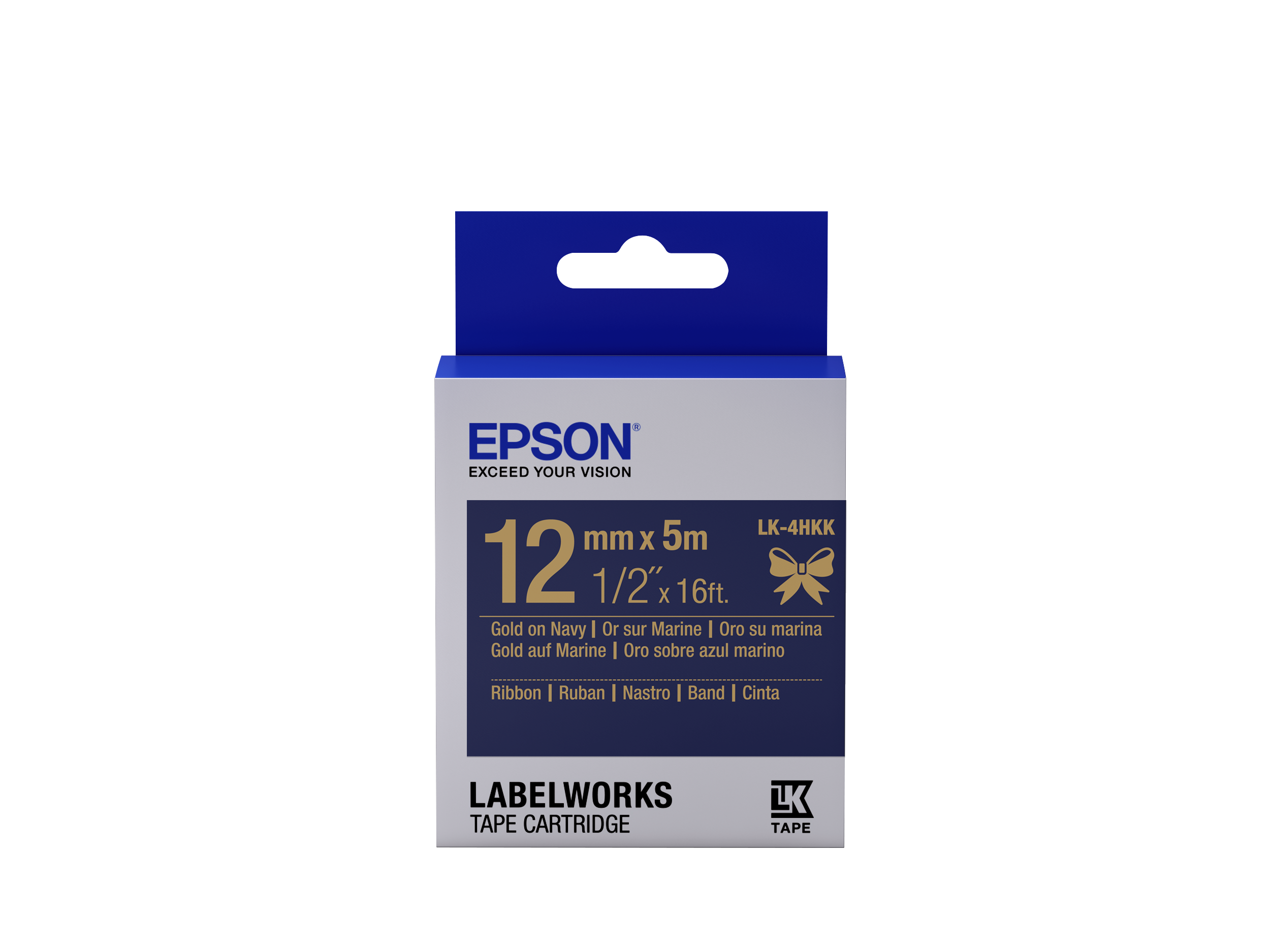 Epson LK-4HKK Gold/Navy 12mm szalag (5m)