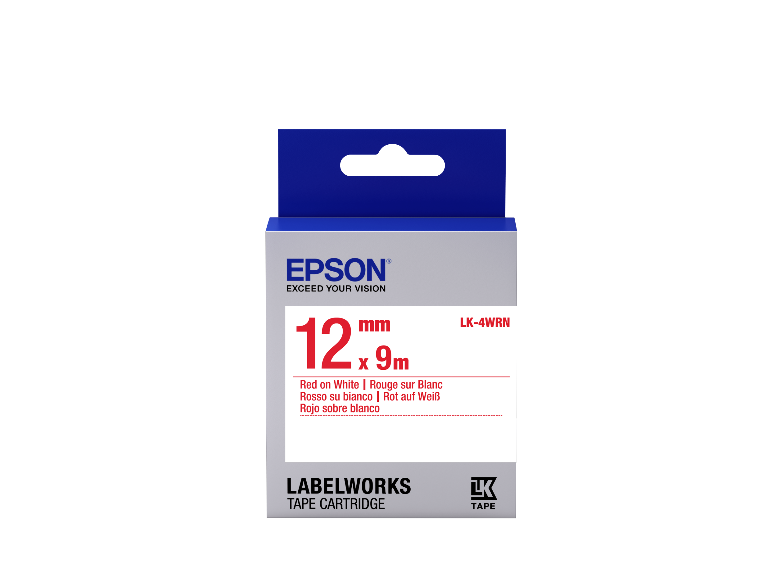 Epson LK-4WRN Red/White 12mm szalag (9m)