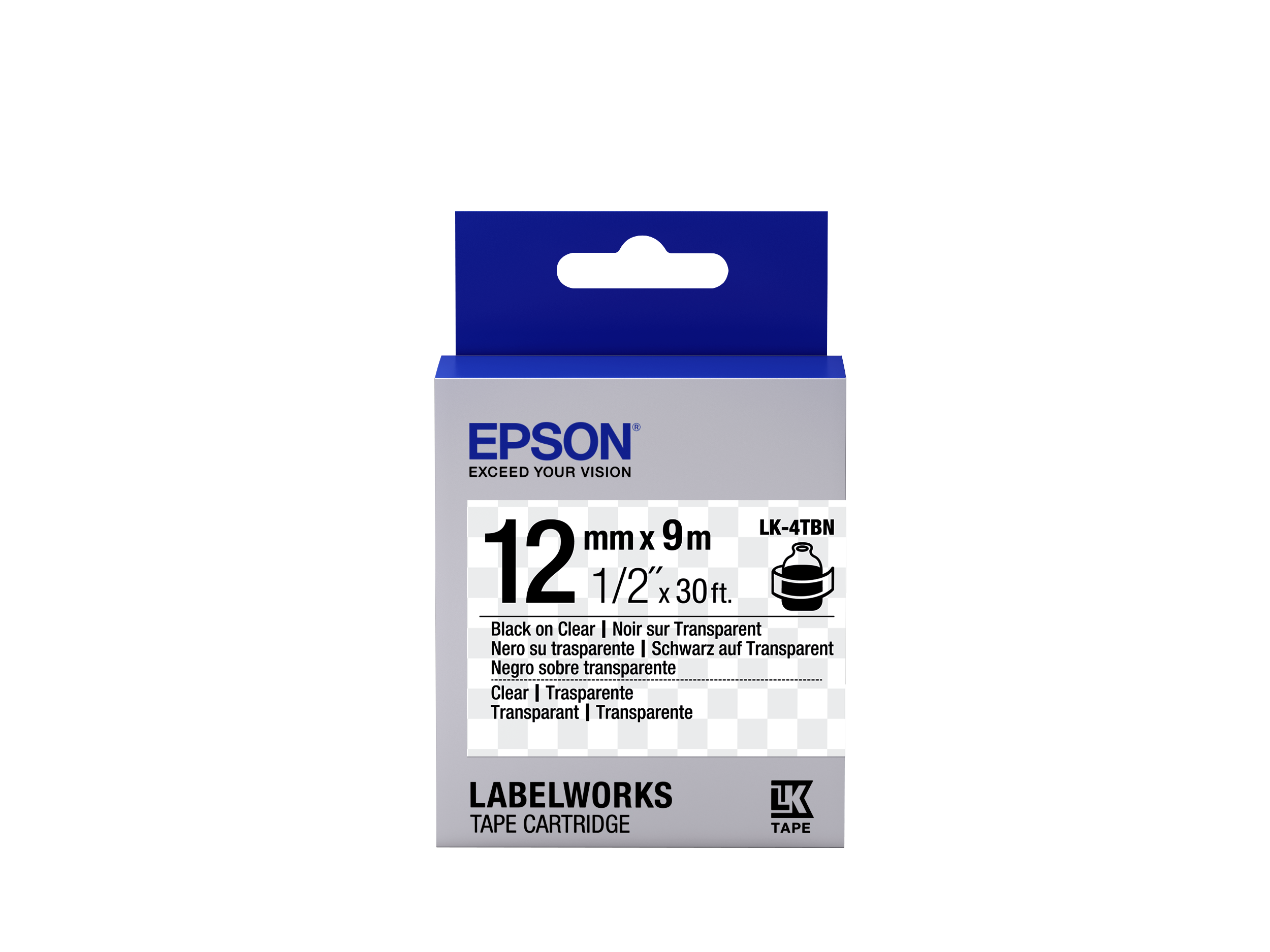 Epson LK-4TBN Black/Transparent 12mm szalag (9m)