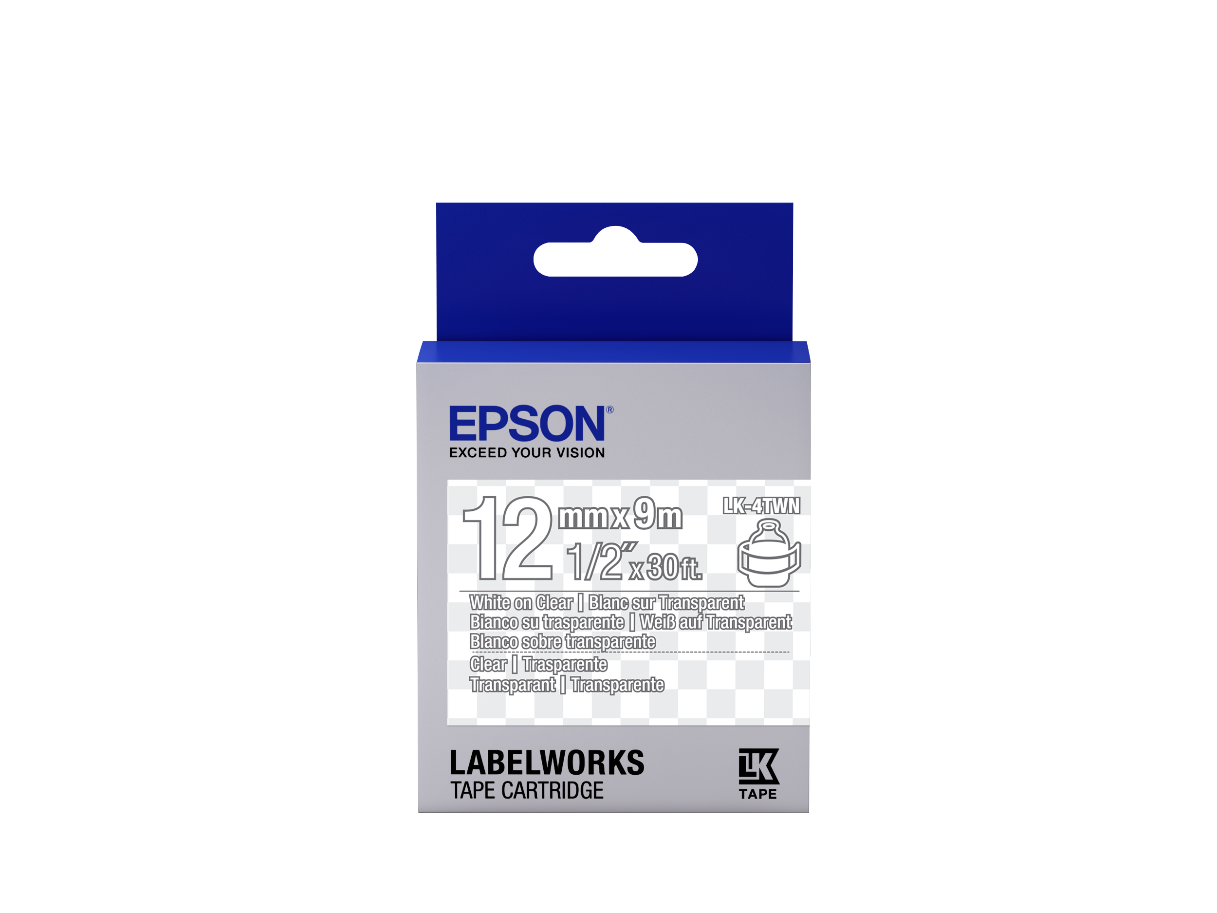 Epson LK-4TWN White/Transparent 12mm címke(9m)