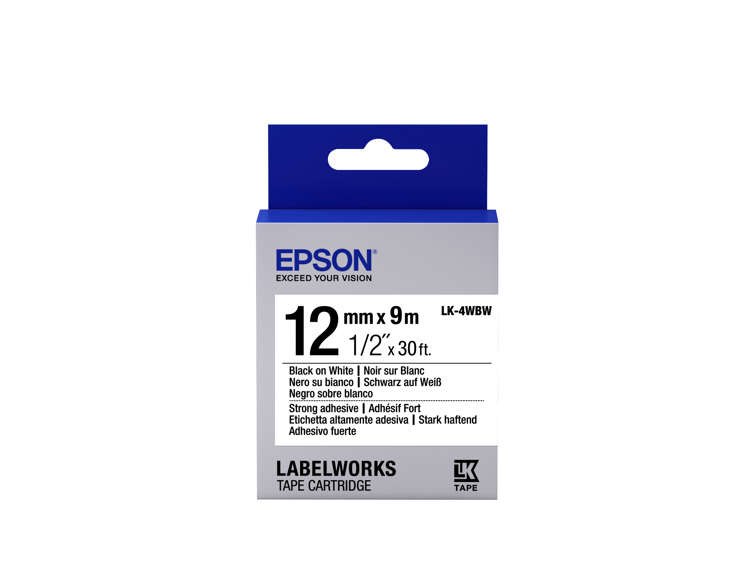 Epson LK-4WBW Black/White 12mm szalag (9m)
