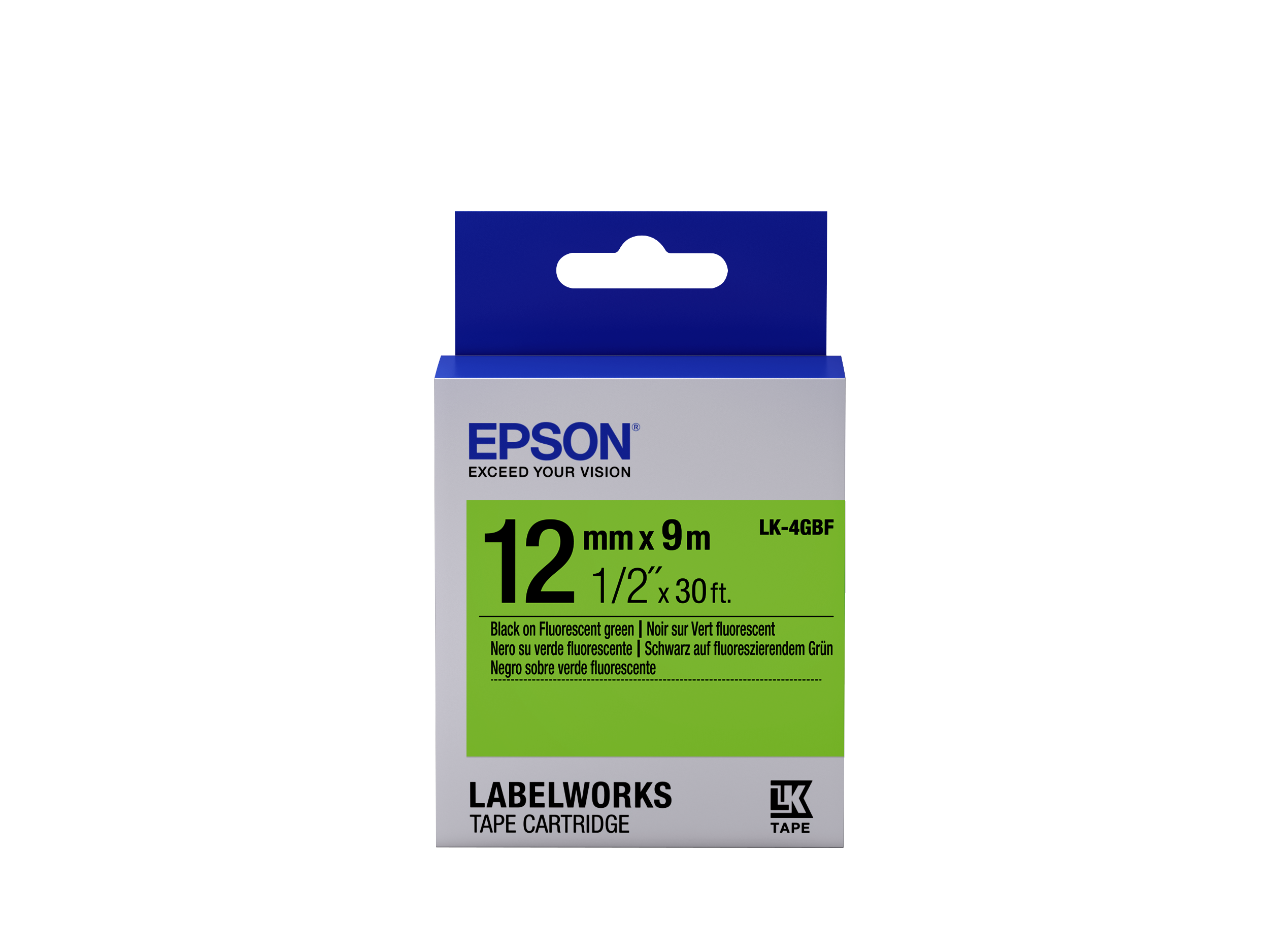 Epson LK-4GBF Black/Green 12mm szalag (9m)