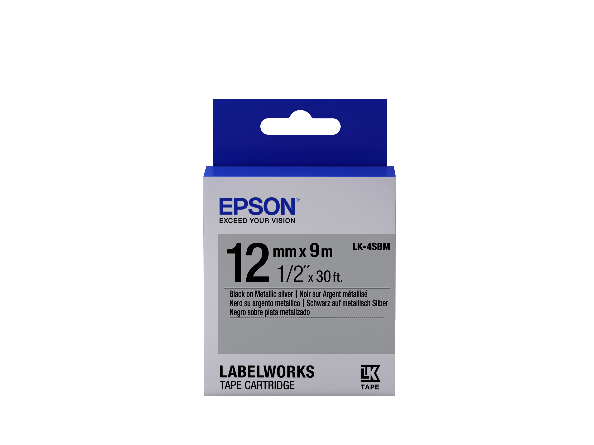 Epson LK-4SBM Black/Silver 12mm szalag (9m)