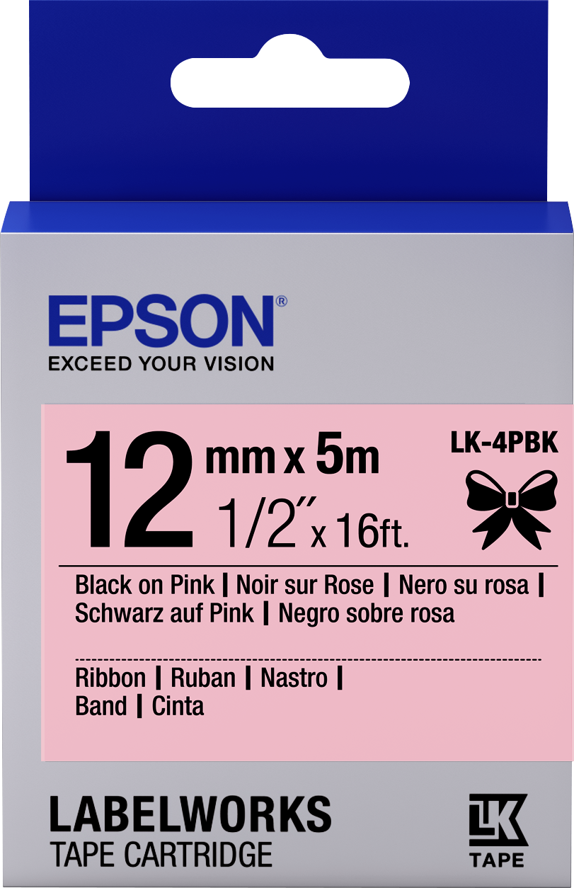 Epson LK-4PBlack Black/Pink 12mm szalag (5m)