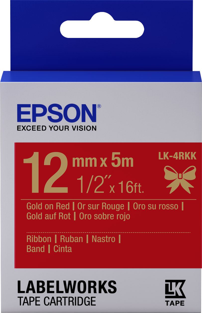 Epson LK-4RKK Gold/Red 12mm szalag (5m)