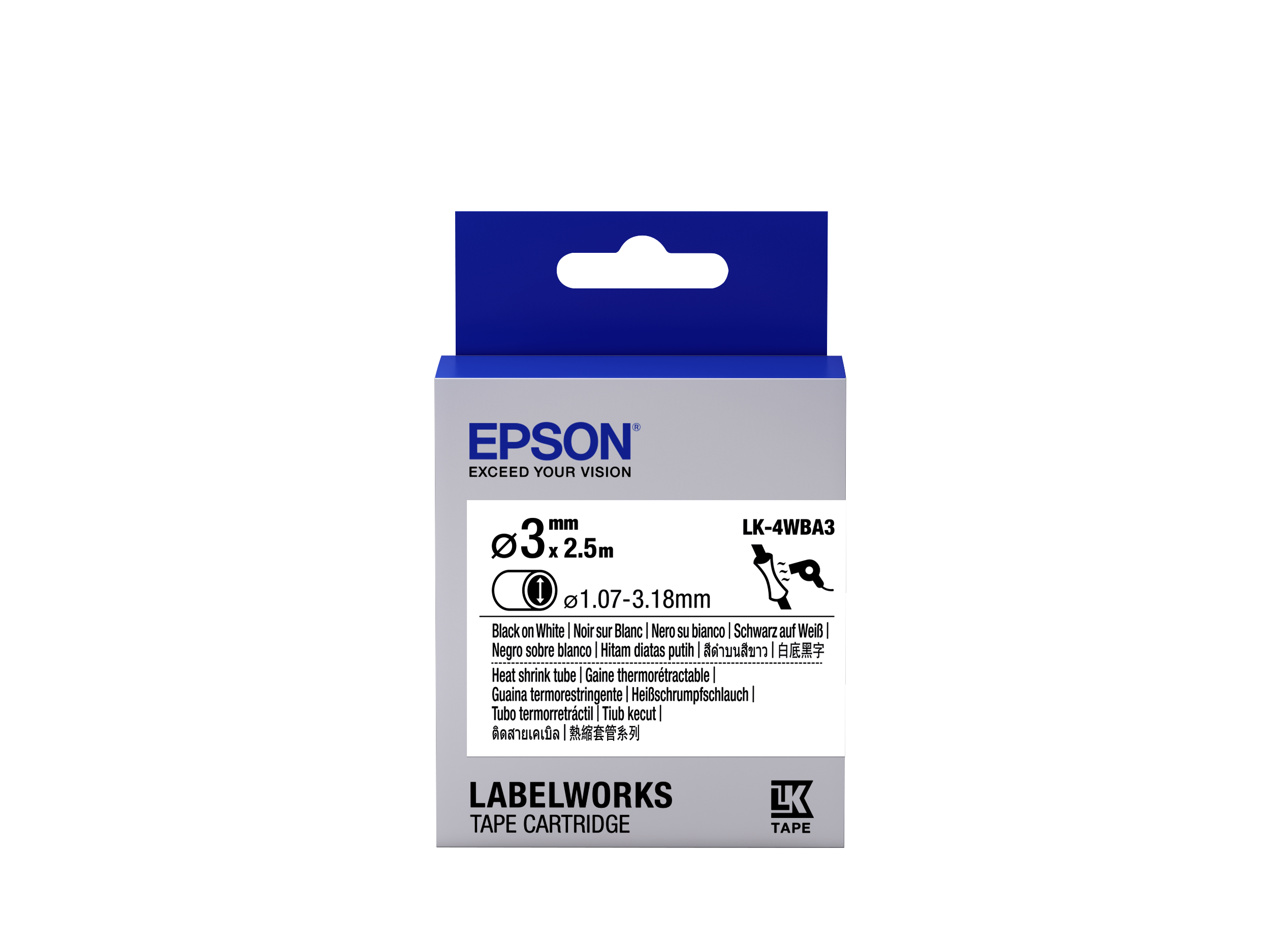 Epson LK-4WBA3 Black/White 3mm szalag(2.5m)