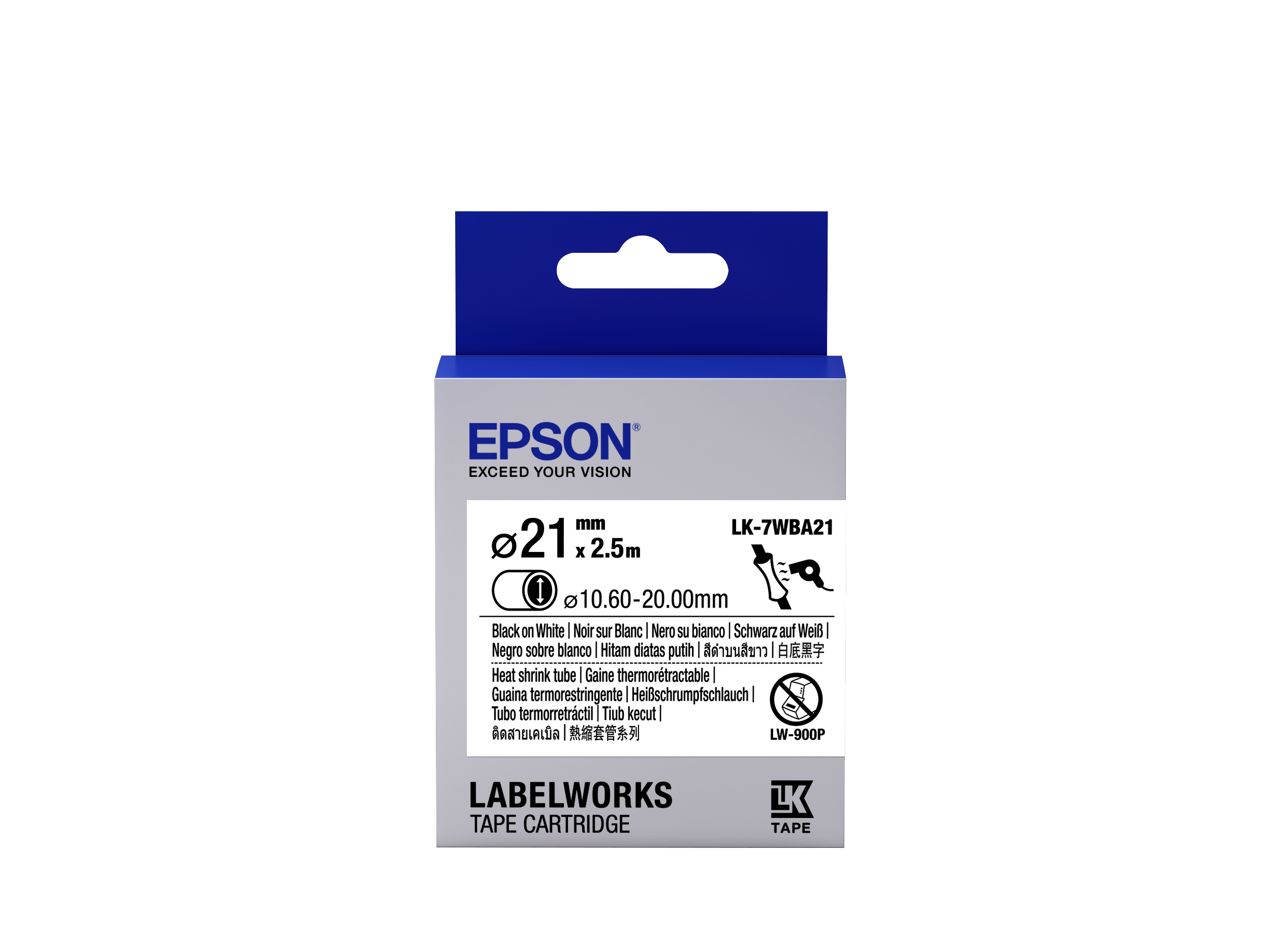 Epson LK-7WBA21 Black/White D21mm szalag(2.5m)