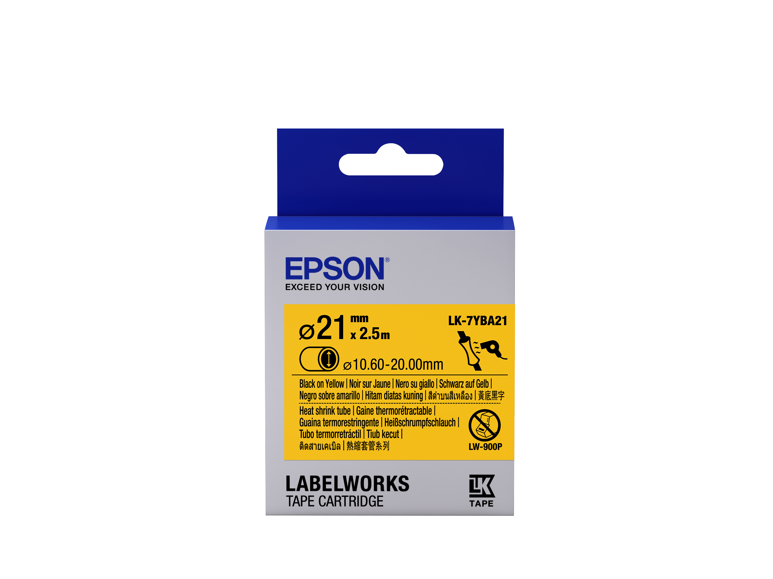 Epson LK-7YBA21 Black/Yellow D21mm szalag (2.5m)