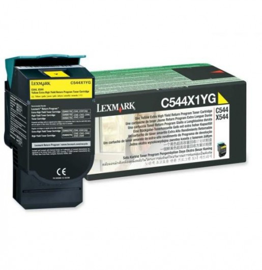 Lexmark C544/X544 Extra High Return Toner Yellow 4K (Eredeti) C544X1YG