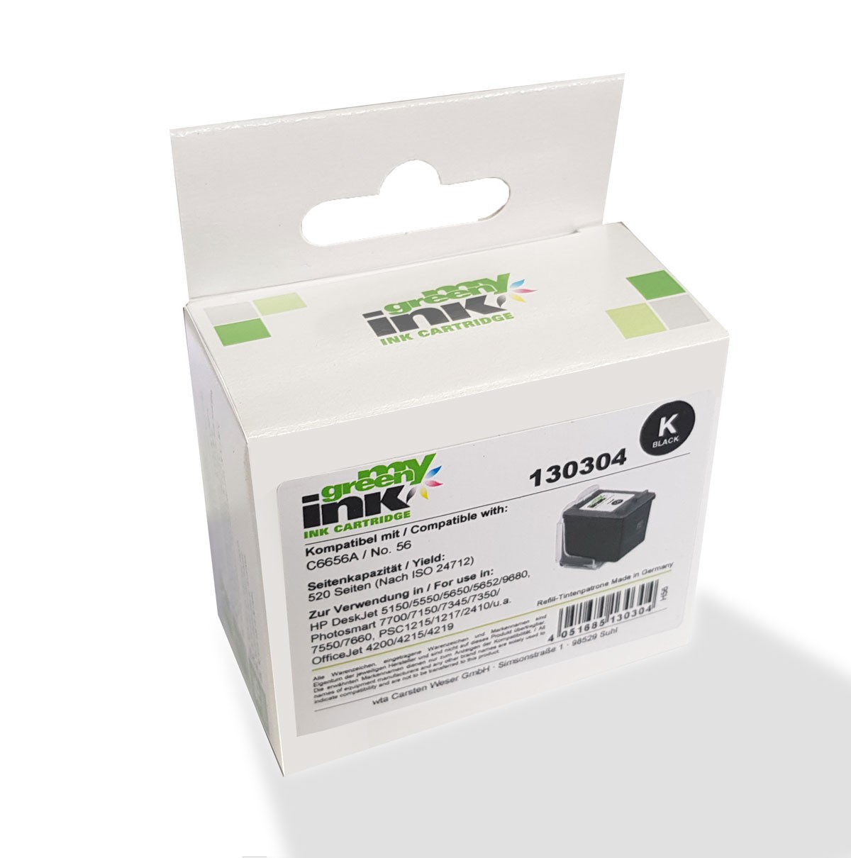 HP C6656A  BK GREEN No.56 (For Use)