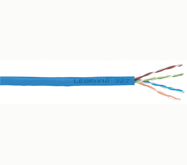 Legrand 032754 Cat.6 U/UTP árnyékolatlan LSZH Dca AWG23 kék 305m kartondoboz réz fali kábel
