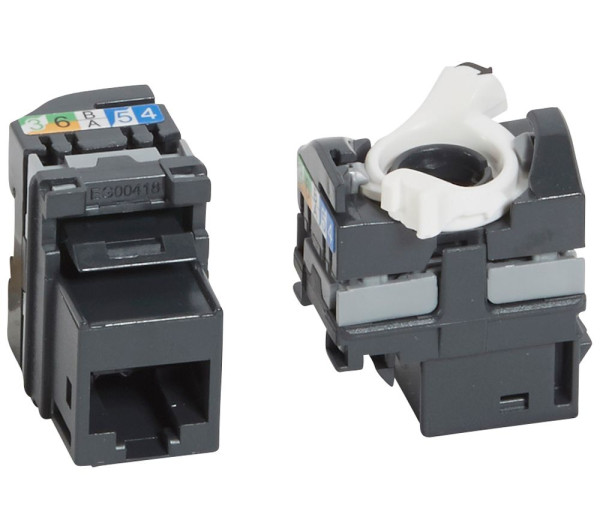 Legrand 033180 Cat.5e UTP RJ45 árnyékolatlan 180fok 100MHz gyorscsatlakozós Keystone jack