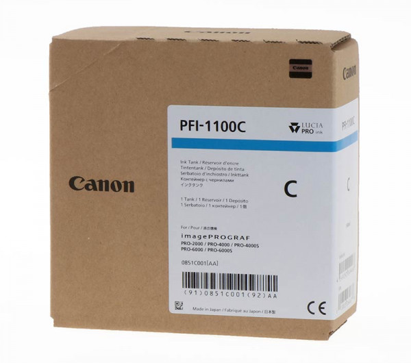 Canon PFI1100 Cyan Cartridge (Eredeti)