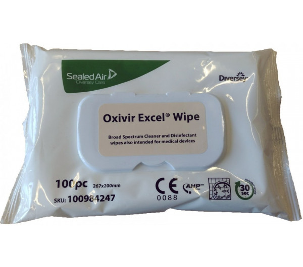 Oxivir Excel Wipe tisztító- és fertőtlenítő kendő 100 db/csomag 