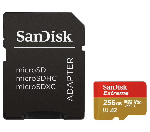 SanDisk microSD Extreme 256GB memóriakártya, 190 MB/s (SDSQXAV-256G-GN6MA)