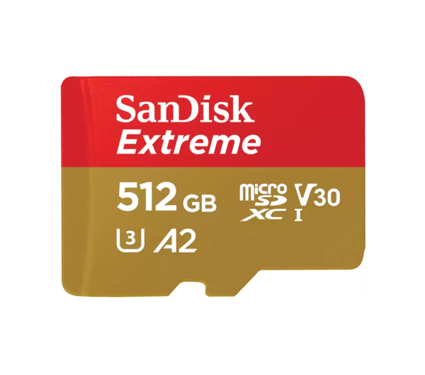 SanDisk microSD Extreme 512GB memóriakártya, 190 MB/s (SDSQXAV-512G-GN6MA)