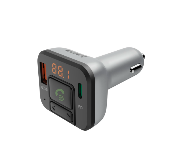 FM transzmitter, USB, Type-C, microSD, Bluetooth, QC 3.0/PD, telefon kihangosító (14169)

