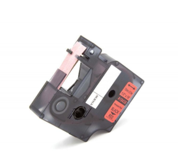 Utángyártott DYMO 18438 f.szalag 12mm x 5,5m piros-fekete #S0718450