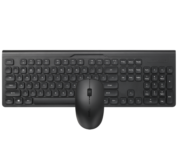 RAPOO 8065M vezeték nélküli billentyűzet + egér (Bluetooth, 2,4 GHz), fekete (189521)