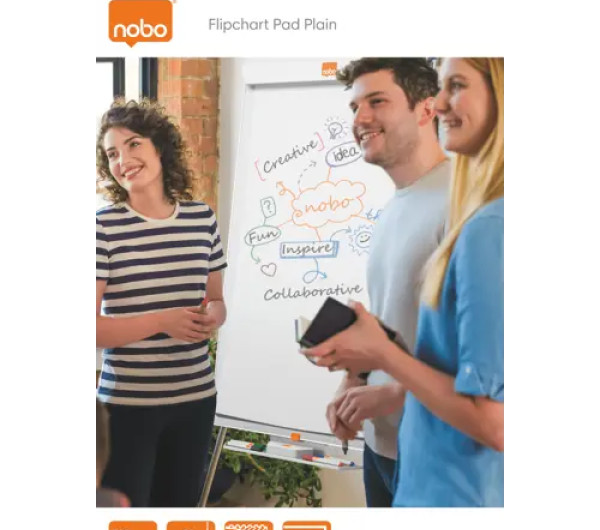 Nobo Flipchart papír, sima, 650X955mm, 20 lapos
