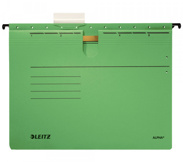 Leitz ALPHA lefűzős függőmappa, zöld 25db/csomag