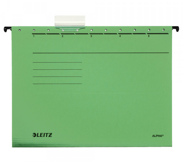 Leitz ALPHA STANDARD függőmappa 25db/csomag, zöld