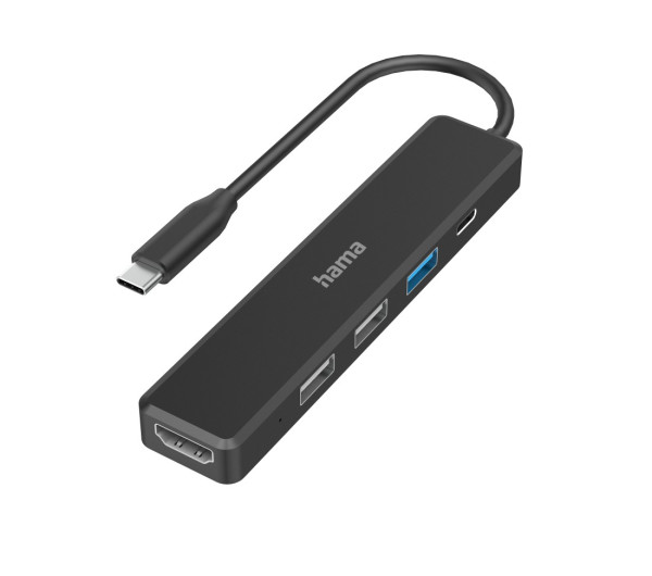 Hama USB-C dokkoló adapter 5in1 (USB 3.2, USB 2.0, HDMI, USB-C), szürke (200117)