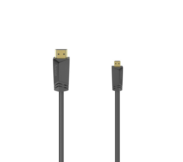 Hama FIC High Speed HDMI - micro HDMI kábel Ethernettel, 1,5 m, fekete (205016)