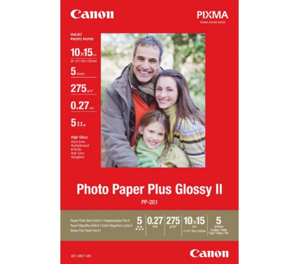 Canon PP-201 fényes fotópapír, (10x15cm, 5 lap, 265g)