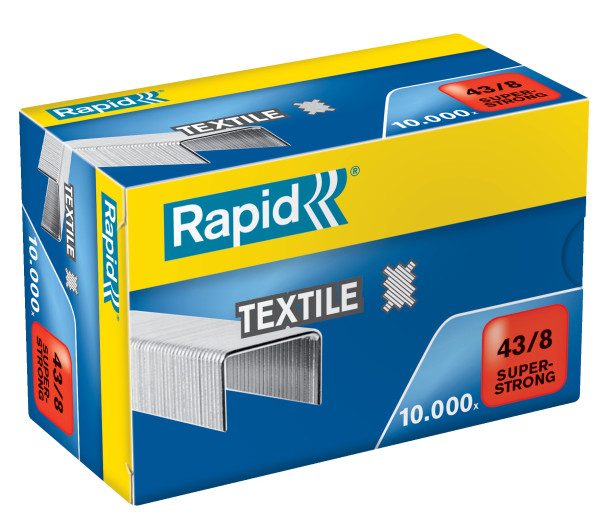 Rapid 43/8 SUPERSTRONG textil tűzőkapocs, 10000db/doboz