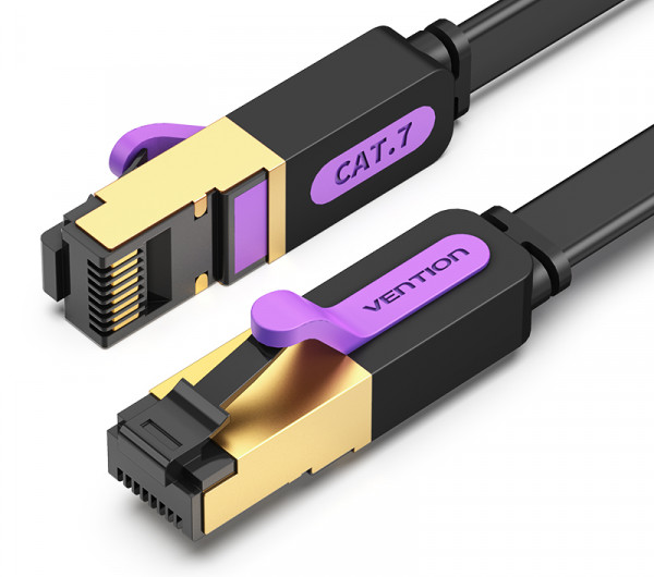 Vention UTP Patch (Cat.7, lapos, fekete), 10m, kábel