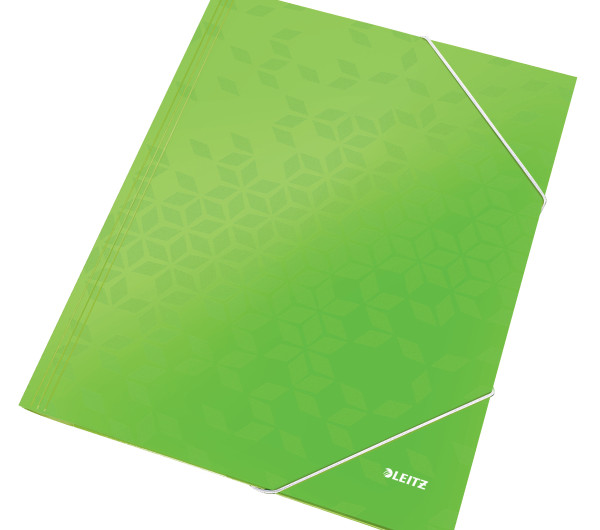 Leitz WOW karton gumis mappa, zöld 