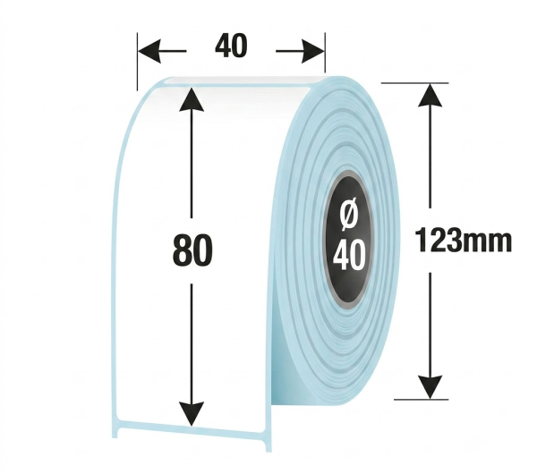 40 mm x 80 mm Papír Tekercses etikett címke Fehér (1000 címke/tekercs)