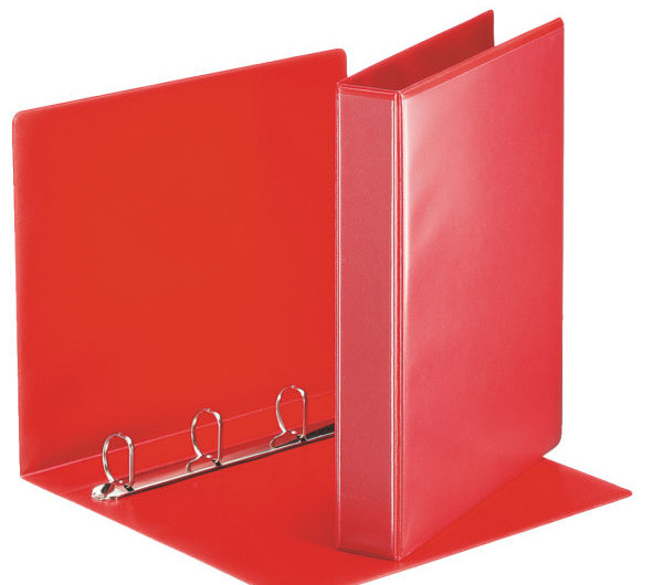Esselte Panorámás gyűrűskönyv, A4, 4 gyűrű, 50mm, piros