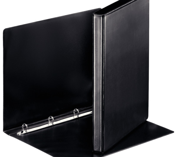 Esselte Panorámás gyűrűskönyv, A4, 4 gyűrű, 25mm, fekete