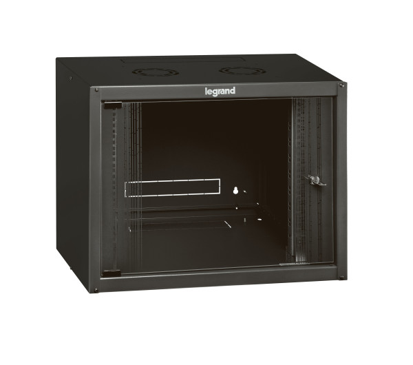 Legrand 646200 Linkeo 19" 6U MAG:359 SZÉL:600 MÉLY:450 MAX:18kg üvegajtós antracit fali rack szekrény
