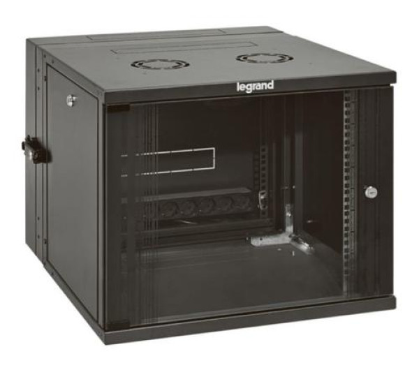 Legrand 646225 Linkeo 19" 21U MAG:1025 SZÉL:600 MÉLY:615 MAX:63kg üvegajtós antracit kétrészes fali rack szekrény