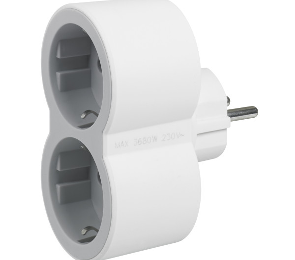 Legrand 694516 kettős 16A fehér-szürke 2P+F elosztó biztonsági zsaluval