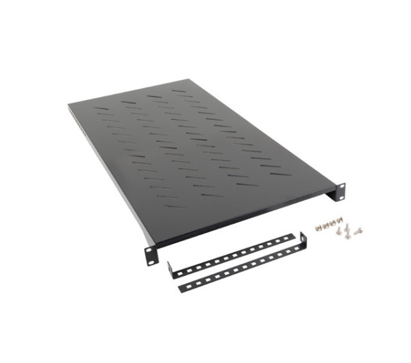 Lanberg AK-1013-B 19" 1U MÉLY:900mm MAX:25kg 4 ponton rögzíthető fix fekete rack polc