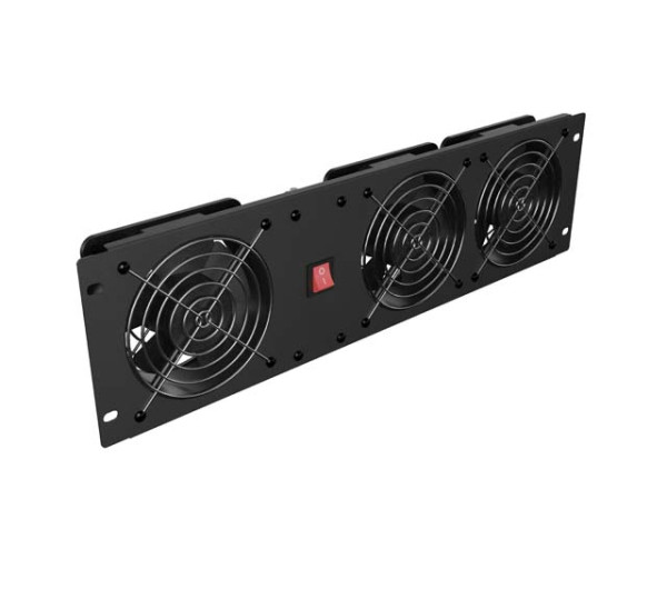 Lanberg AK-1506-B 19" 1U három egységes 230V 50W függőleges fekete ventilátor