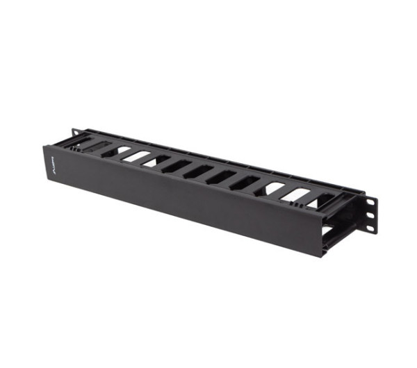 Lanberg AK-1703-B 19" 1U műanyag csatornás fekete kábelrendező