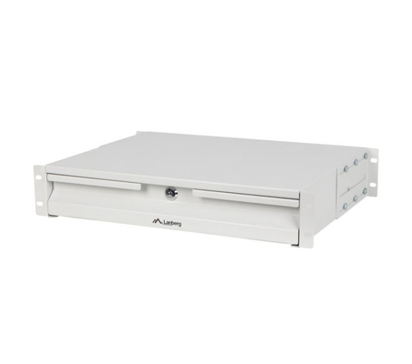 Lanberg AK-2001-S 19" 2U MÉLY:360mm MAX: 90kg 4 ponton rögzíthető fix szürke rack fiók